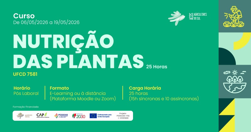 Nutrição das plantas | 25 Horas | E-learning