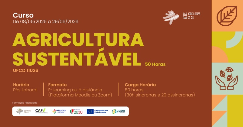 Agricultura Sustentável - Formação Base Jovem Agricultor | E-learning | 50 Horas