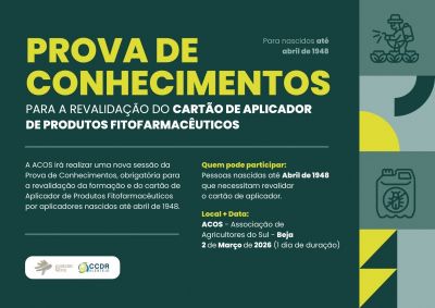 Prova de Conhecimentos em Aplicação de Produtos Fitofarmacêuticos | 2 de março de 2026